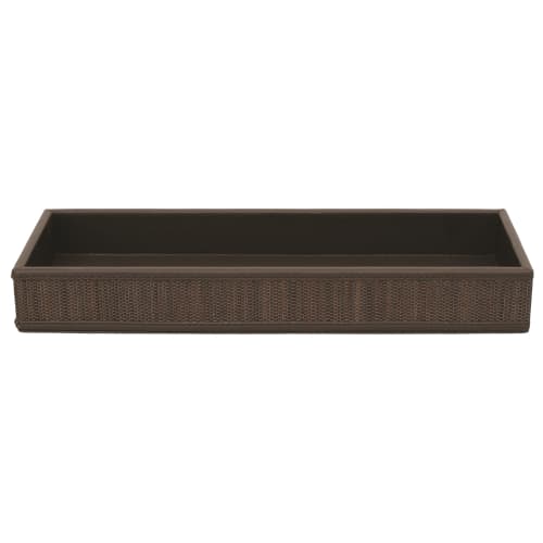 Mendong Collection, Small Bath Tray with Leather Match Trim and Interior, Java
